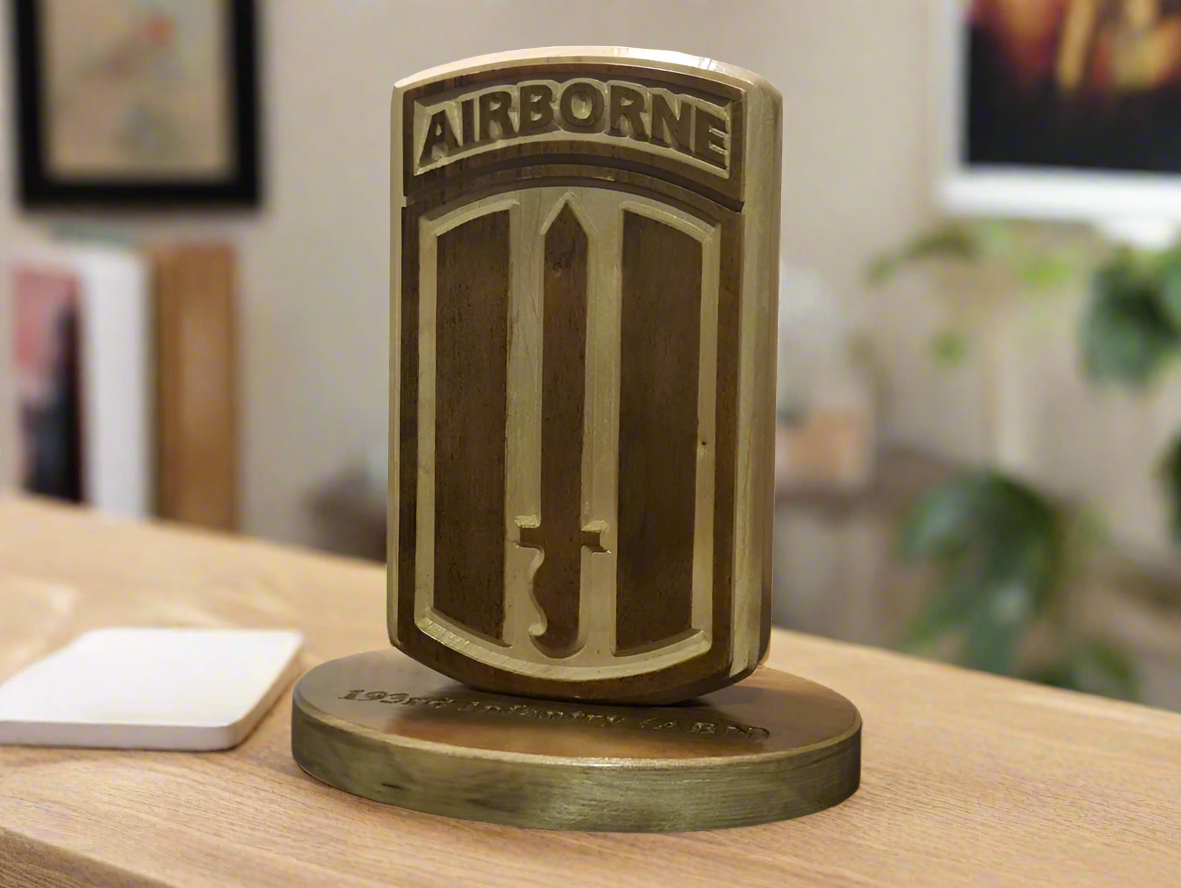 193rd Infantry Brigade Desk Carving