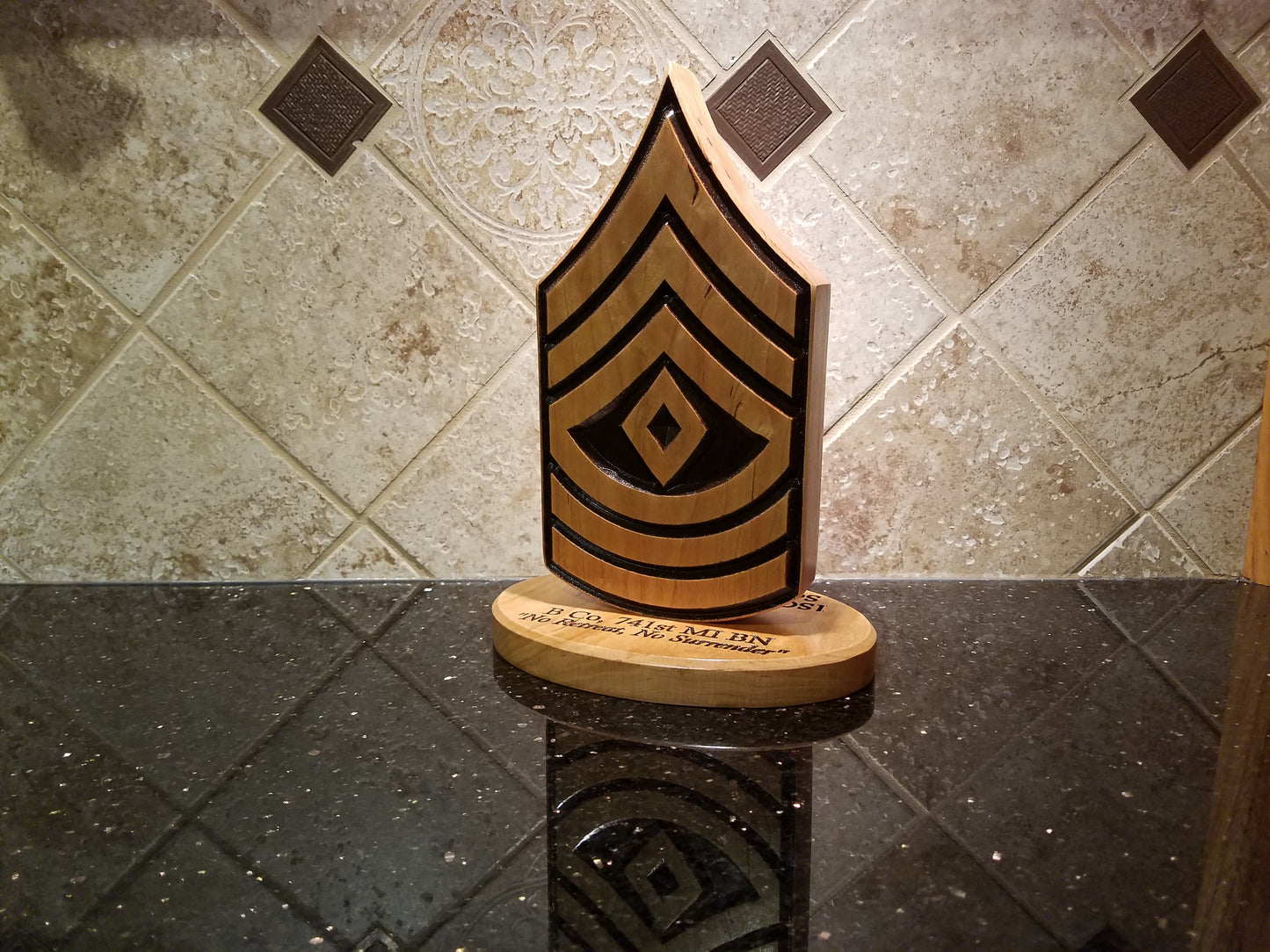 Military Rank Desk Carving