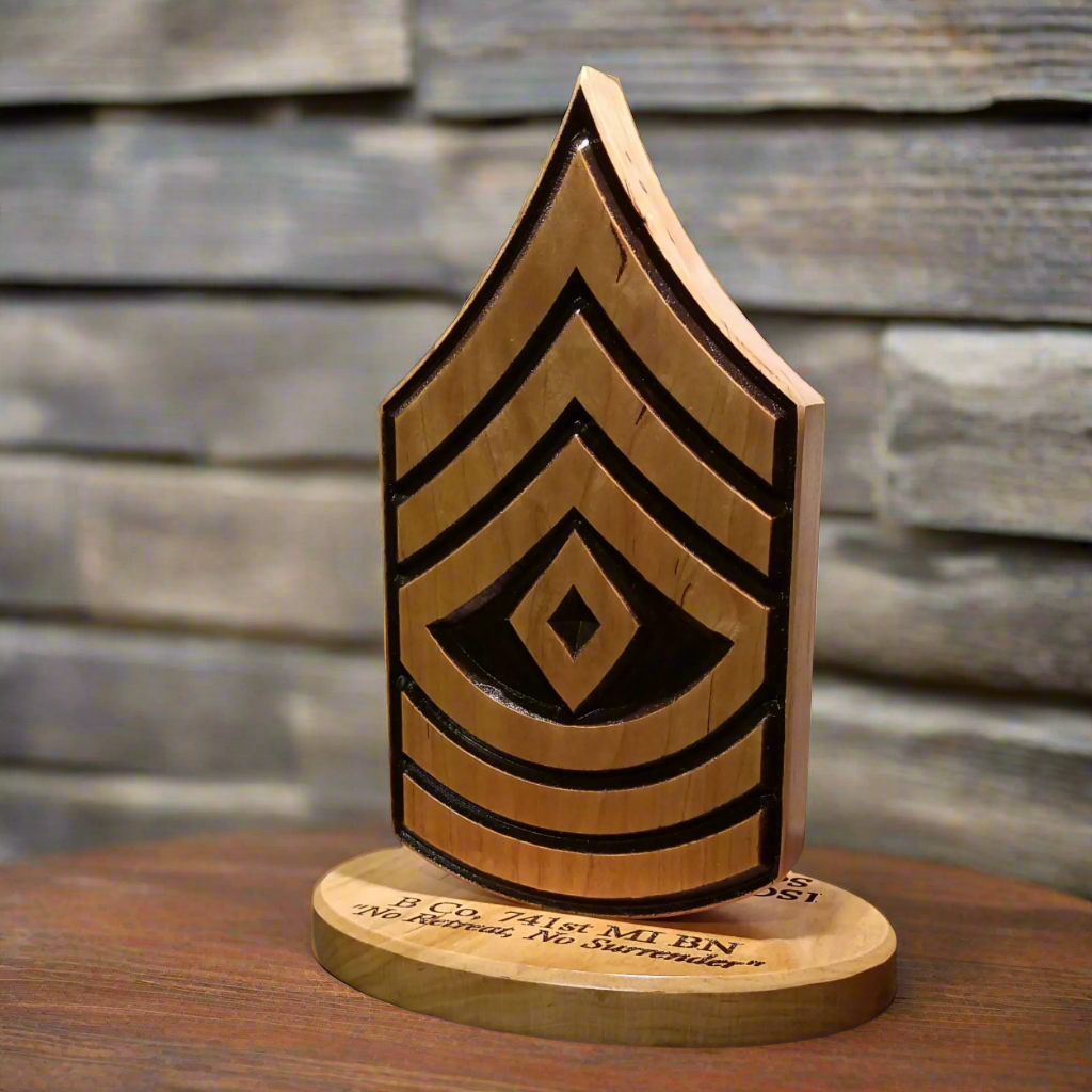 Military Rank Desk Carving