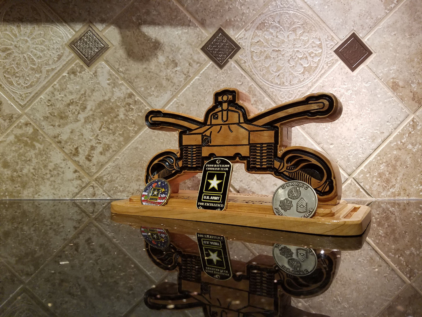 Armor Corps Desk Carving / PCS / Retirement Gift