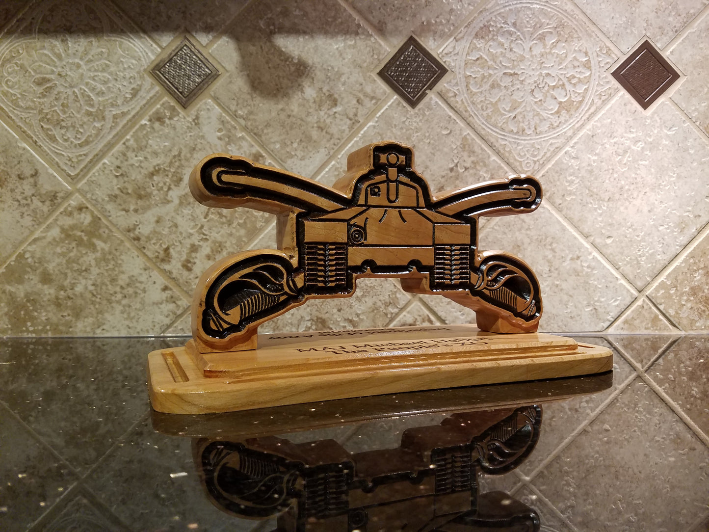 Armor Corps Desk Carving / PCS / Retirement Gift