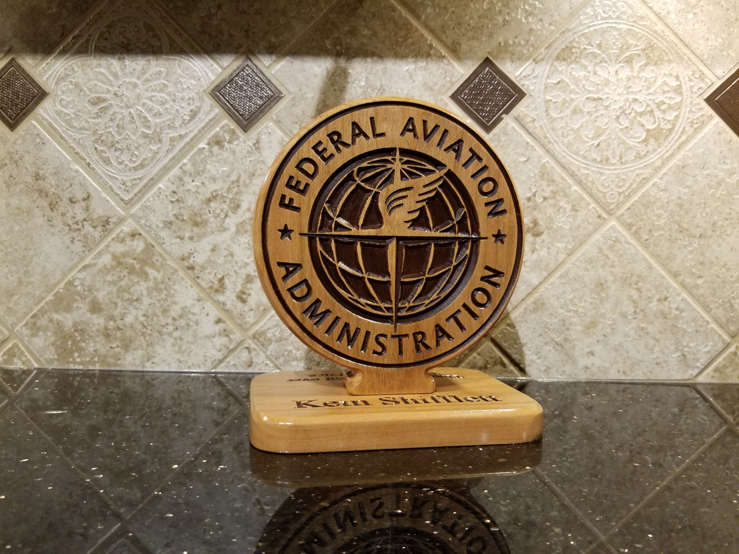 Federal Aviation Administration (FAA) Desk Carving
