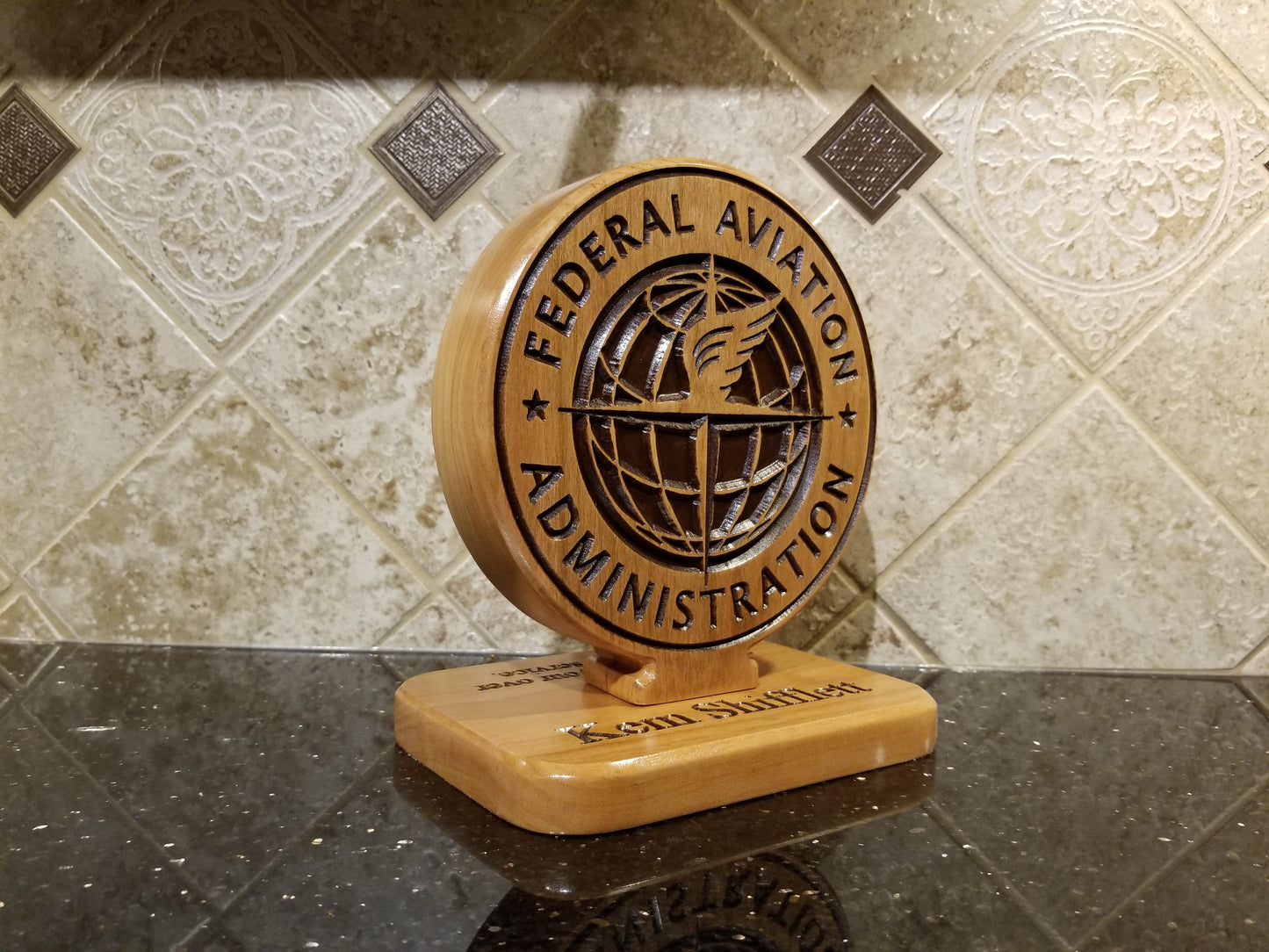 Federal Aviation Administration (FAA) Desk Carving