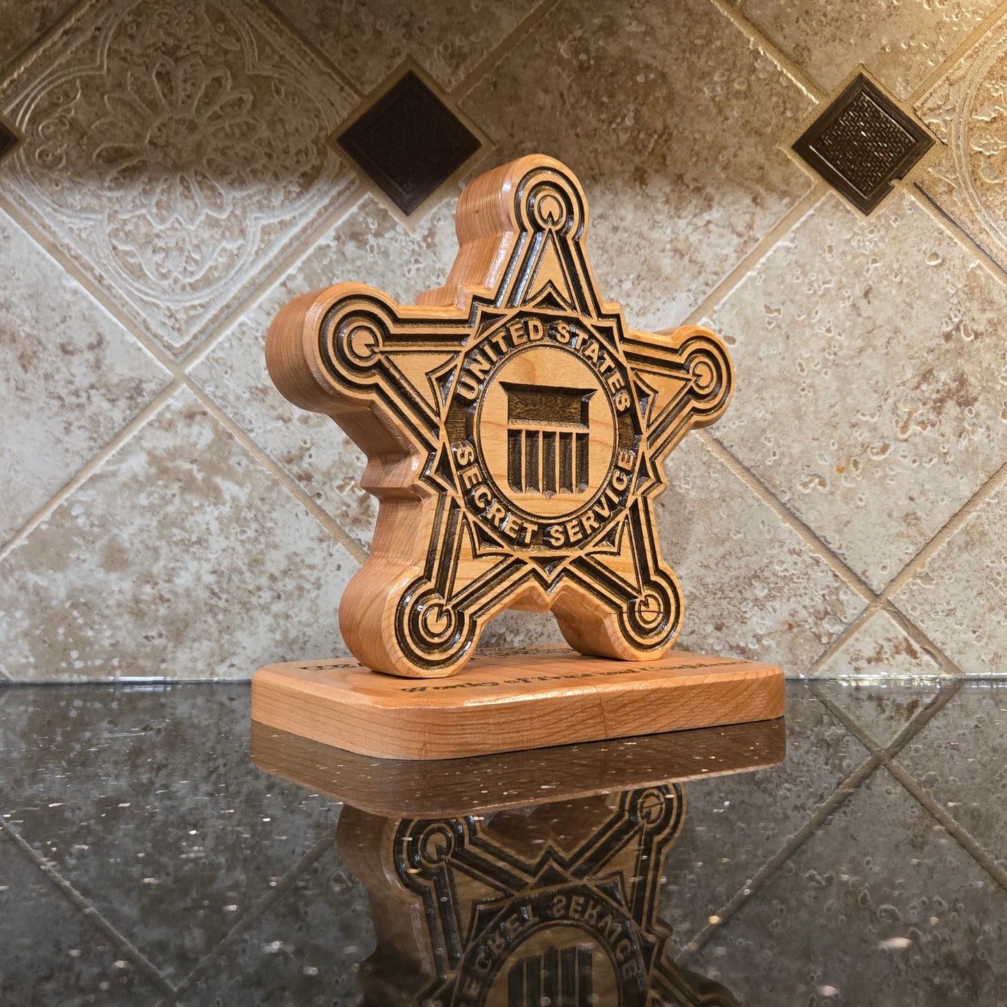 United States Secret Service Desk Carving / PCS / Retirement Gift