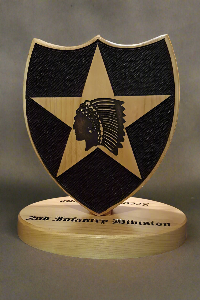2nd Infantry Division Desk Carving