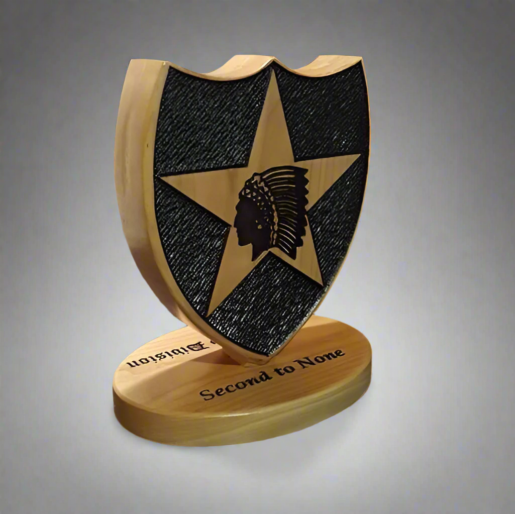 2nd Infantry Division Desk Carving