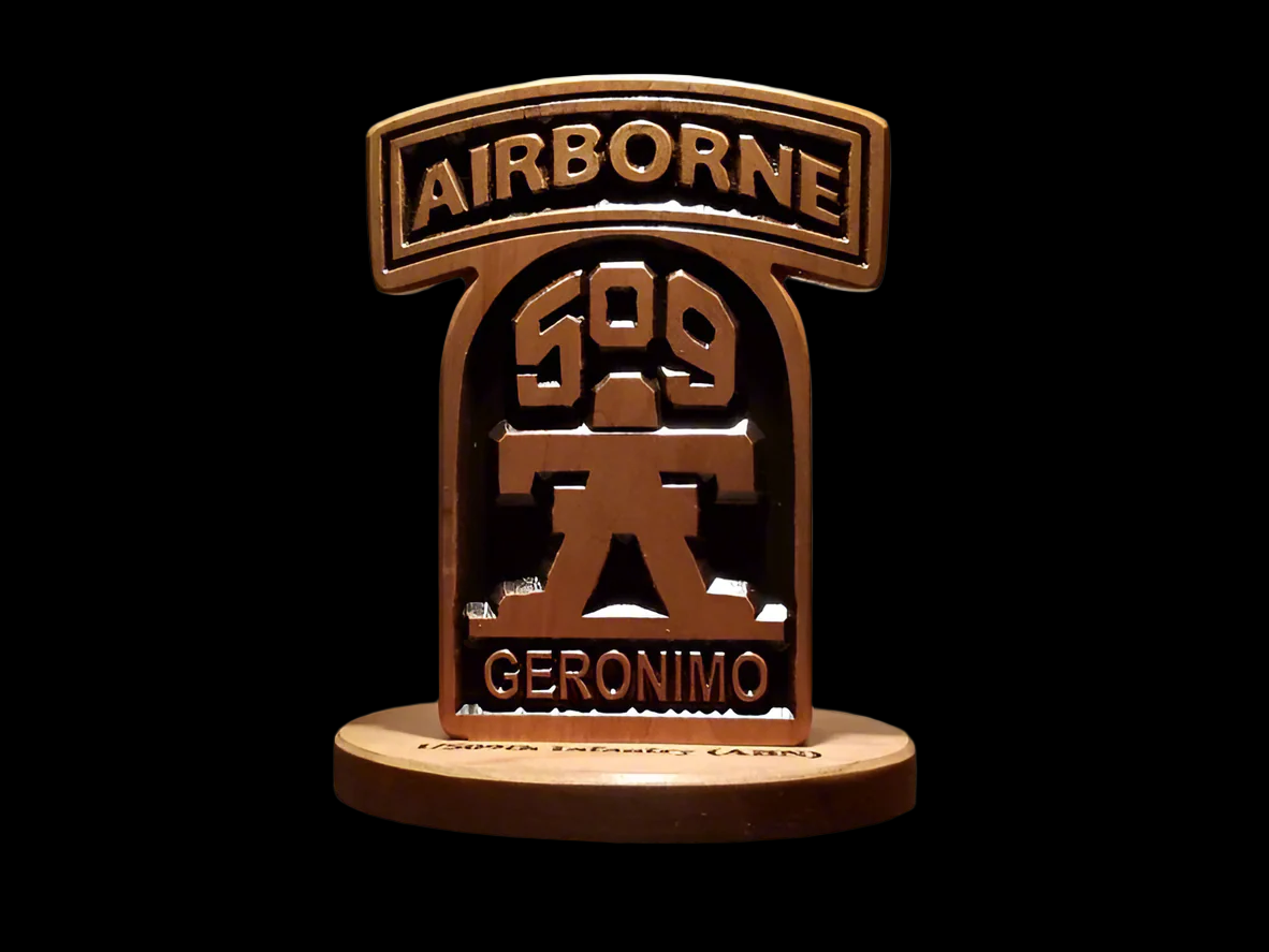 509th Airborne Infantry Regiment Desk Carving / PCS / Retirement Gift