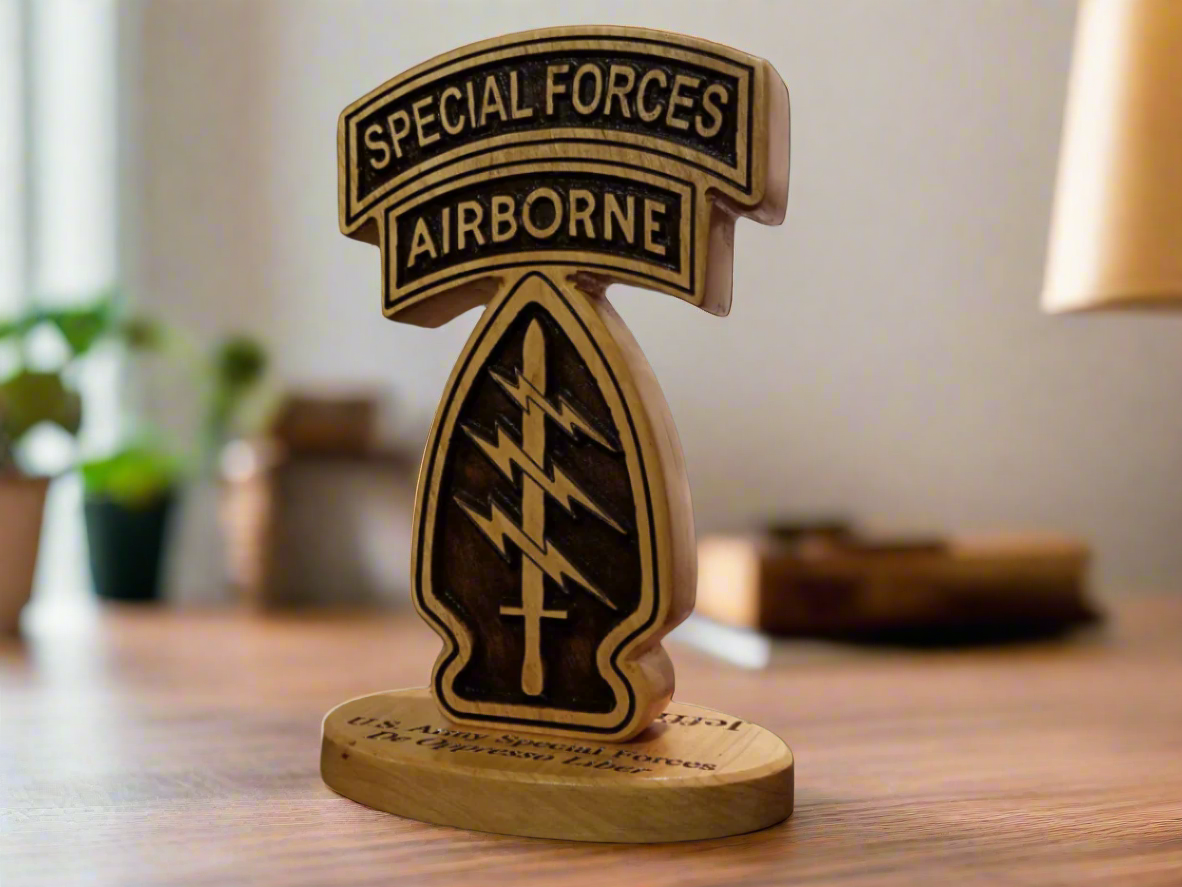 Army Special Forces Desk Carving