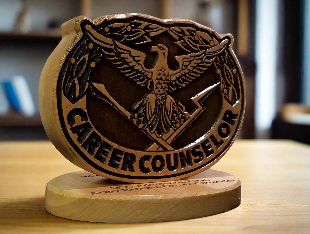 Army Career Counselor Desk Carving / PCS / Retirement Gift