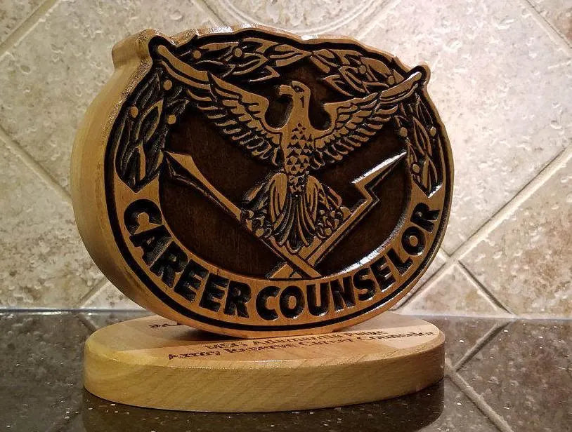 Army Career Counselor Desk Carving / PCS / Retirement Gift