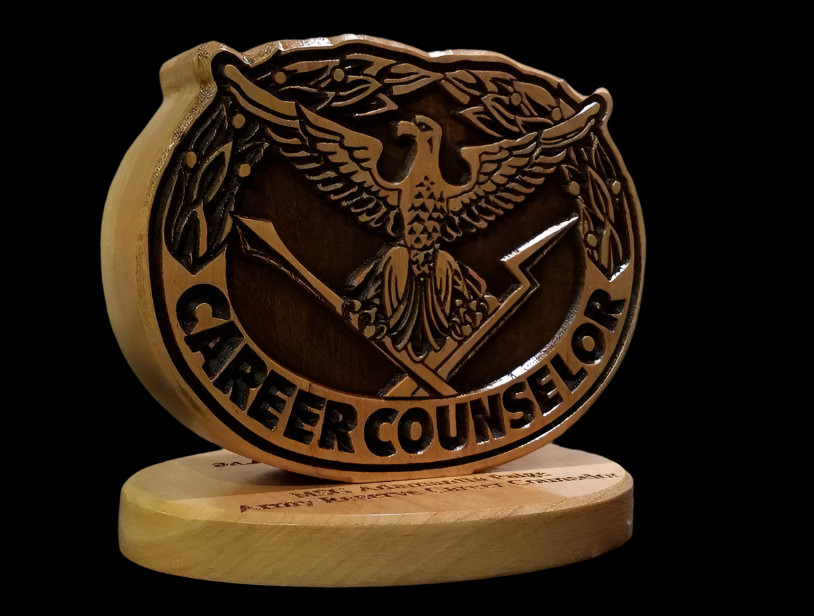 Army Career Counselor Desk Carving / PCS / Retirement Gift