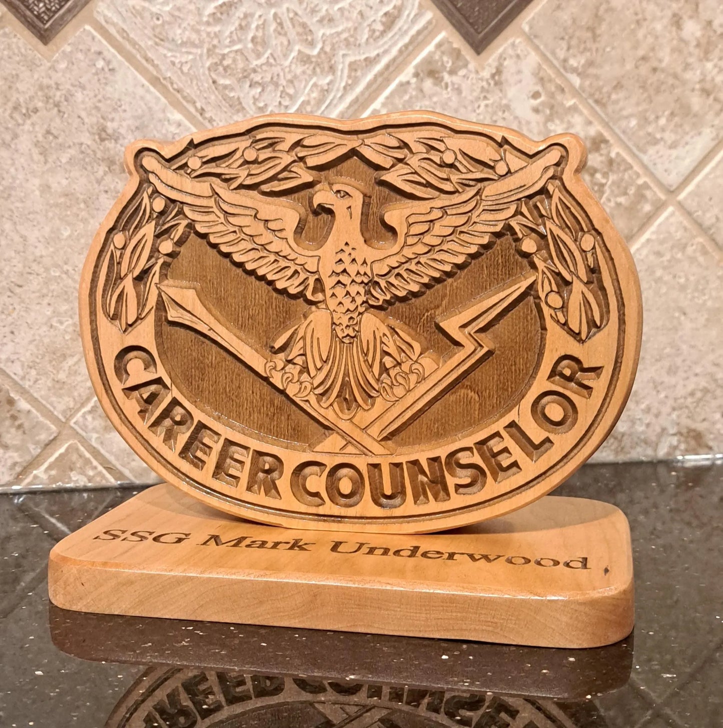 Army Career Counselor Desk Carving / PCS / Retirement Gift