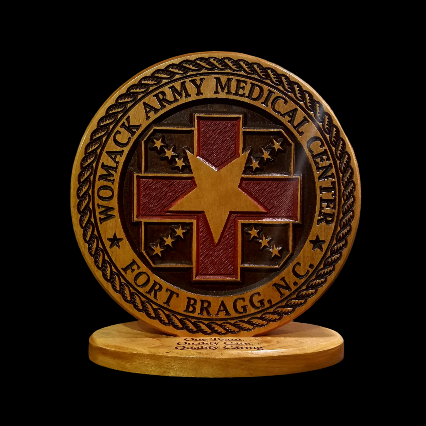 Womack Army Medical Center Desk Carving