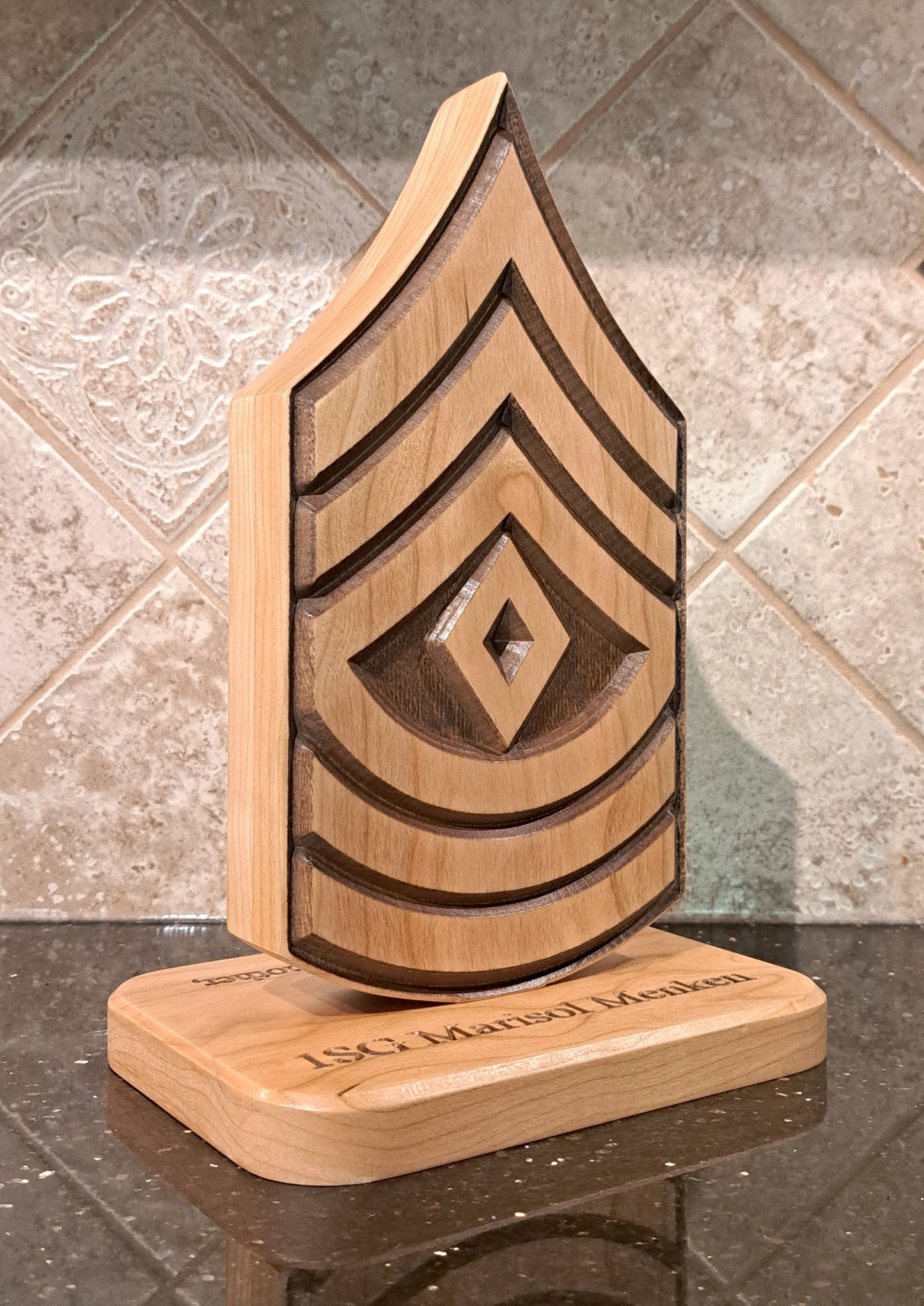 Military Rank Desk Carving / PCS / Retirement Gift