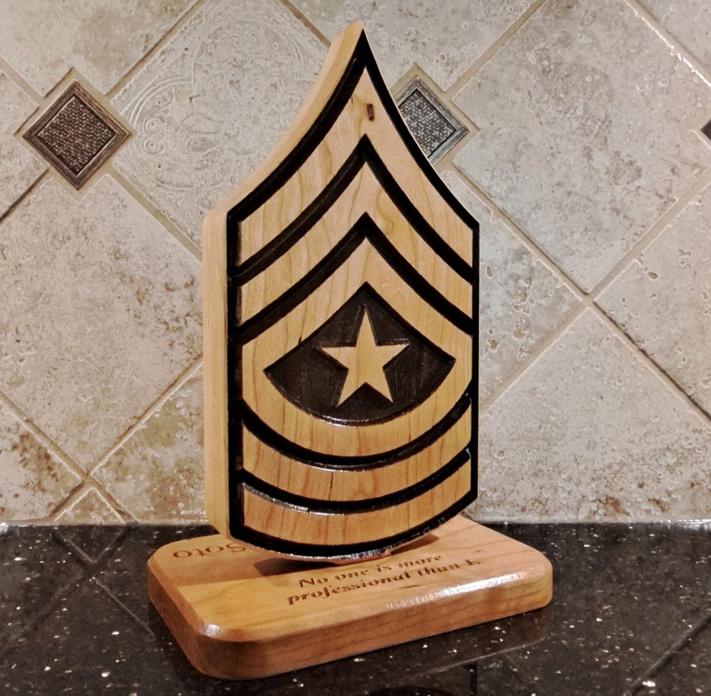 Military Rank Desk Carving / PCS / Retirement Gift