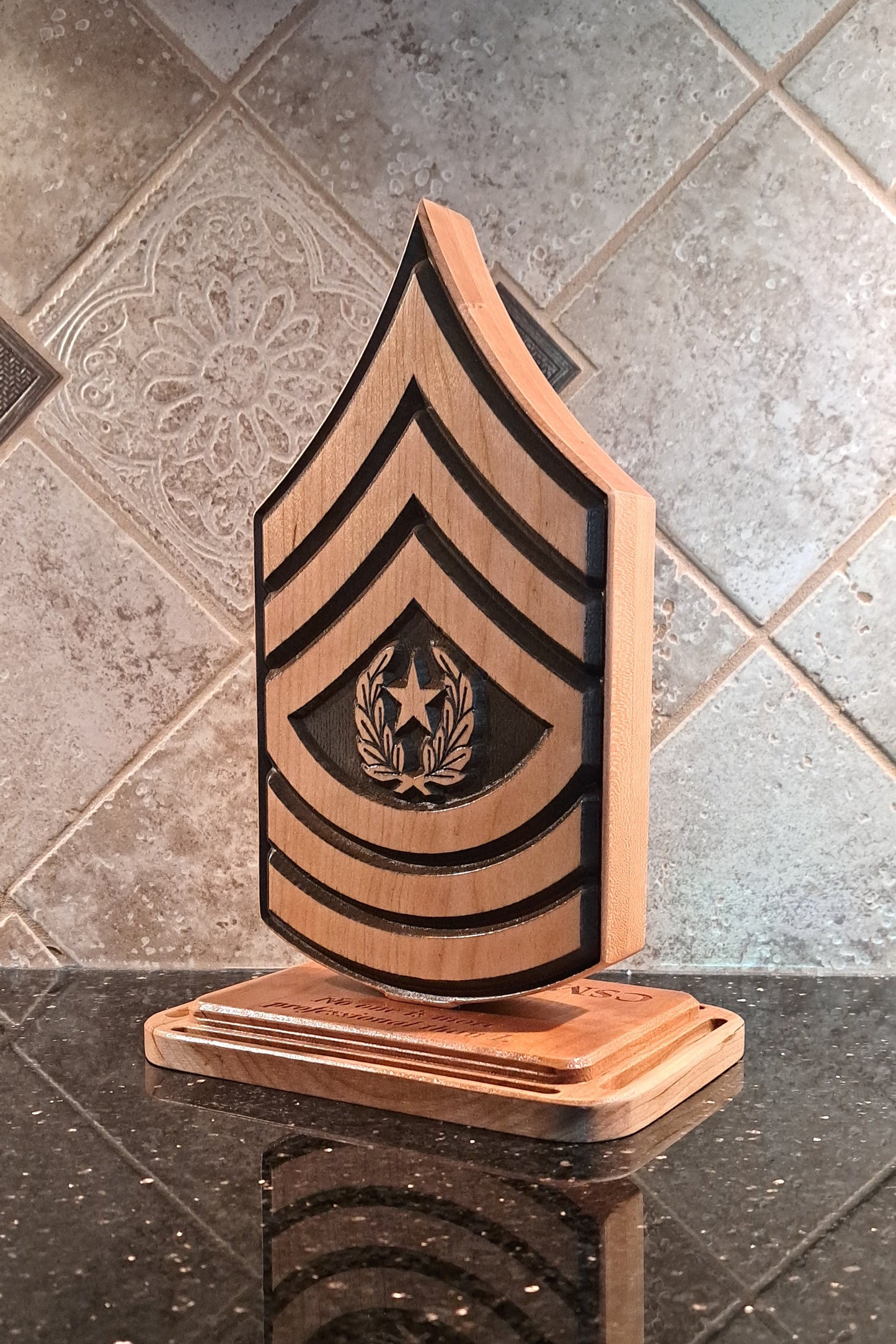Military Rank Desk Carving / PCS / Retirement Gift
