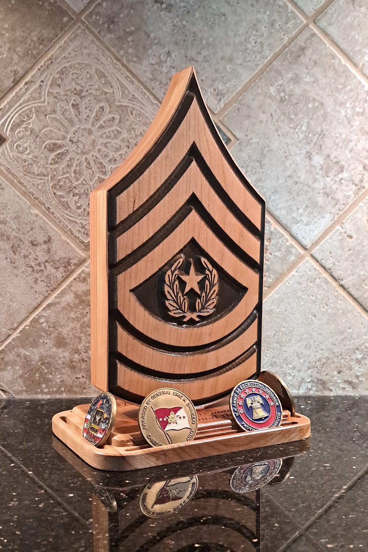 Military Rank Desk Carving / PCS / Retirement Gift