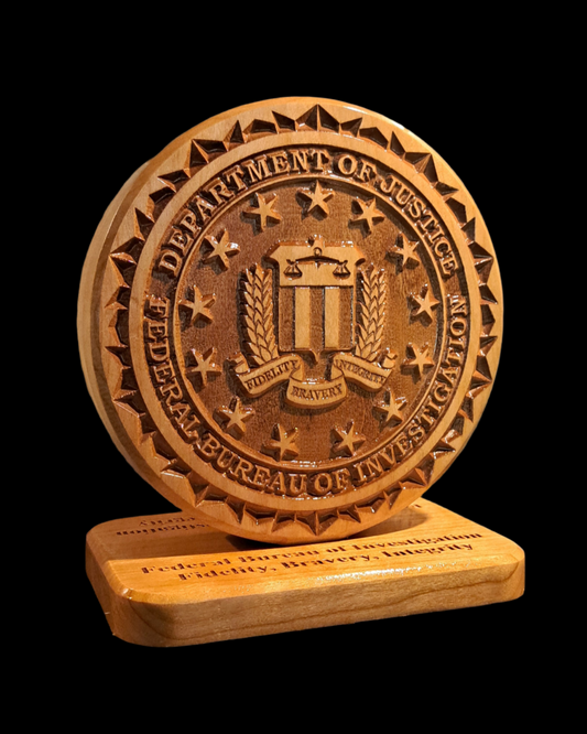 Federal Bureau of Investigation (FBI) Desk Carving / PCS / Retirement Gift
