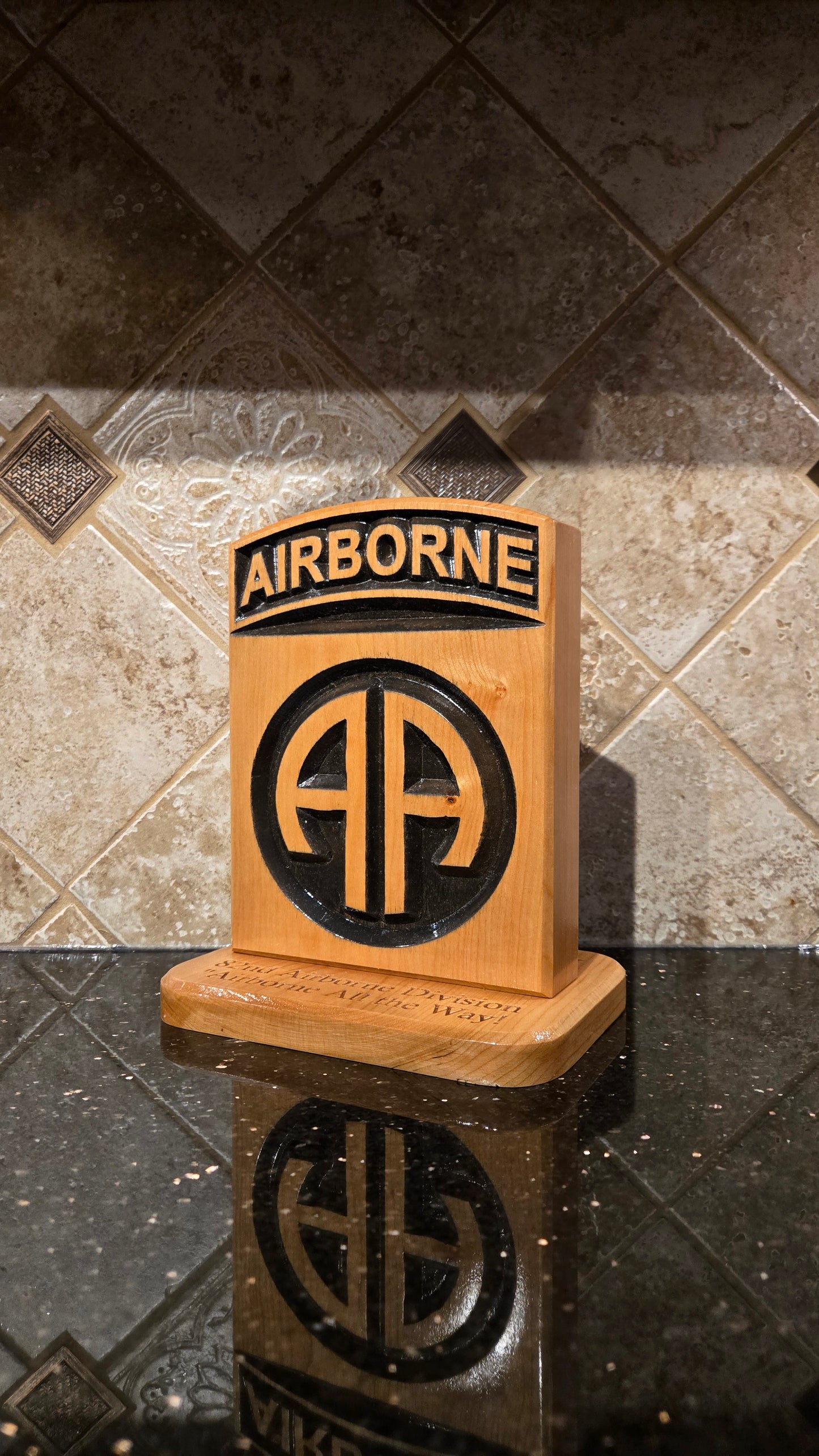 82nd Airborne Division Desk Carving / PCS / Retirement Gift