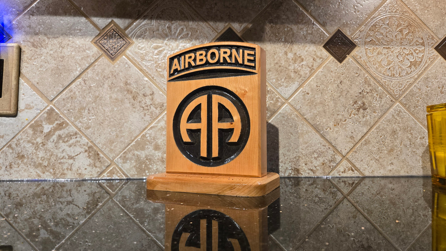 82nd Airborne Division Desk Carving / PCS / Retirement Gift