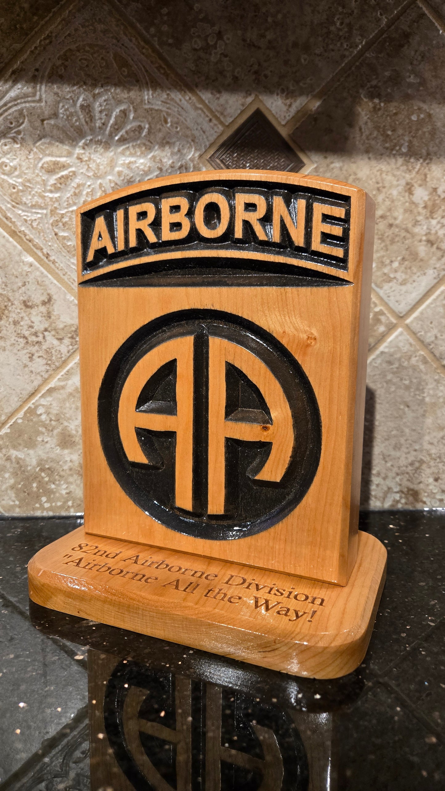 82nd Airborne Division Desk Carving / PCS / Retirement Gift