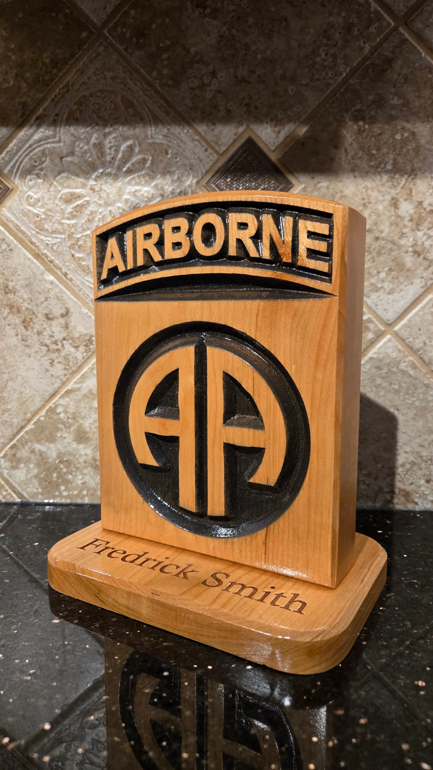 82nd Airborne Division Desk Carving / PCS / Retirement Gift