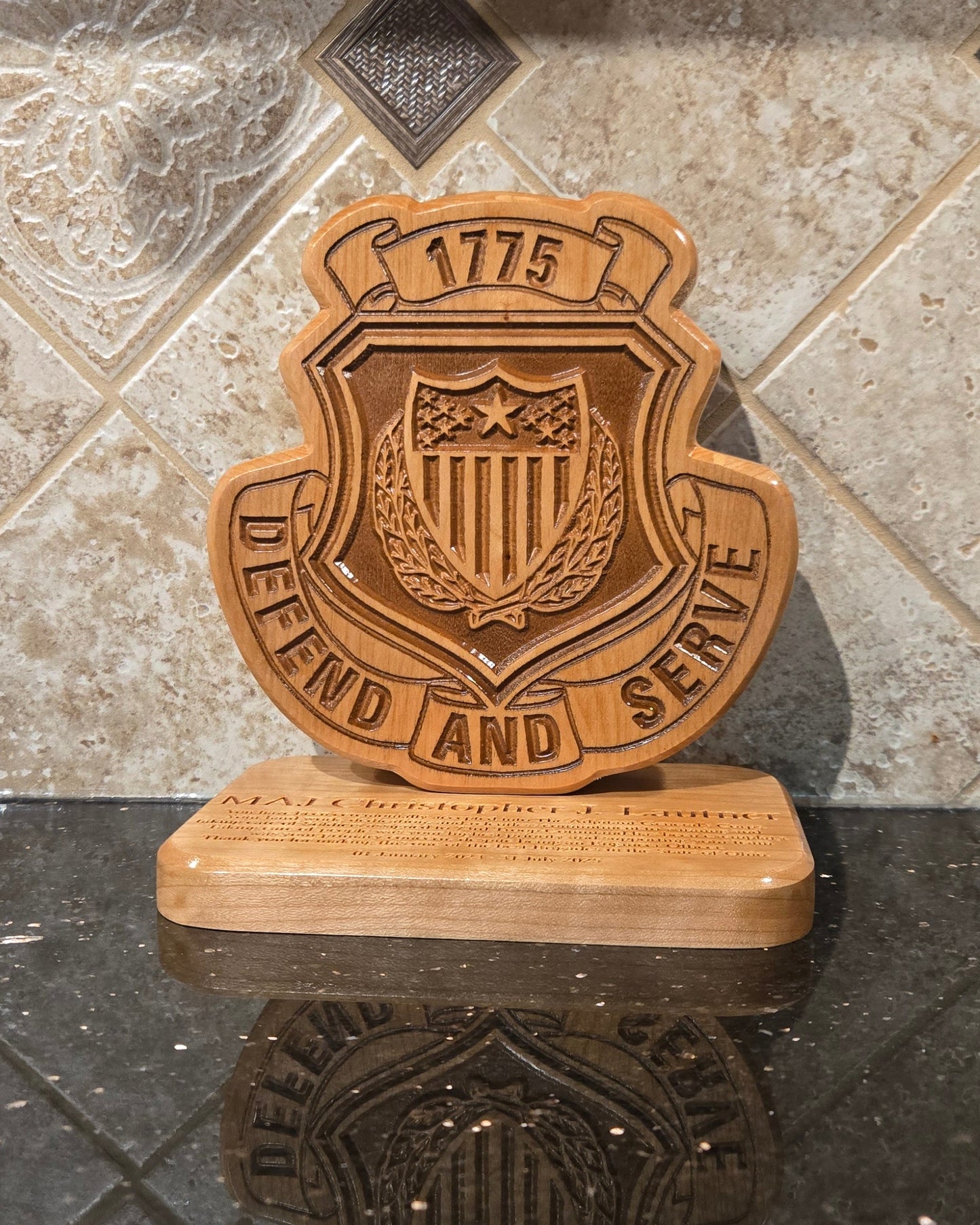 Adjutant General Desk Carving / PCS / Retirement Gift