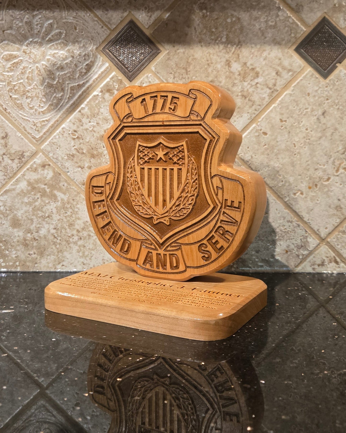 Adjutant General Desk Carving / PCS / Retirement Gift