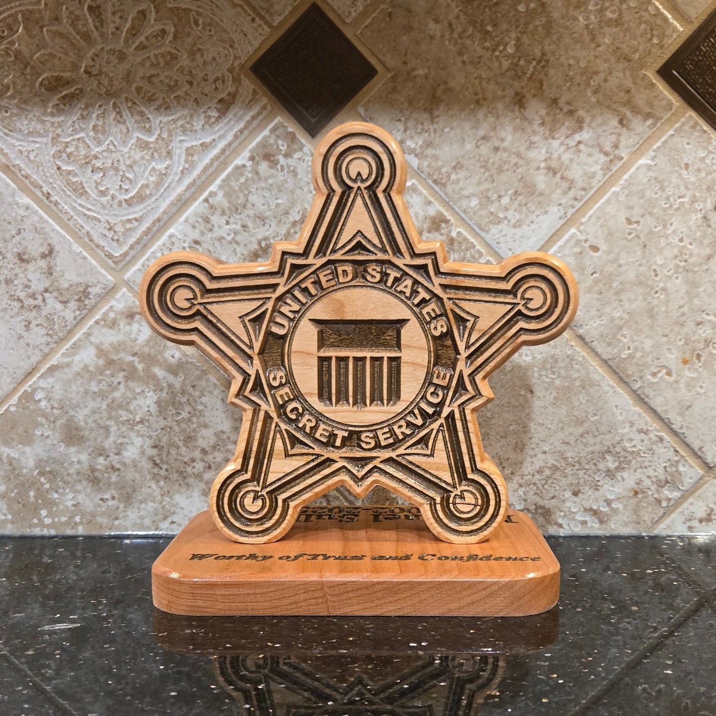 United States Secret Service Desk Carving / PCS / Retirement Gift