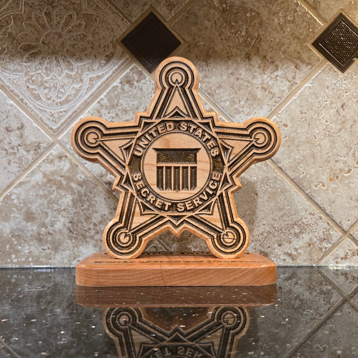 United States Secret Service Desk Carving / PCS / Retirement Gift