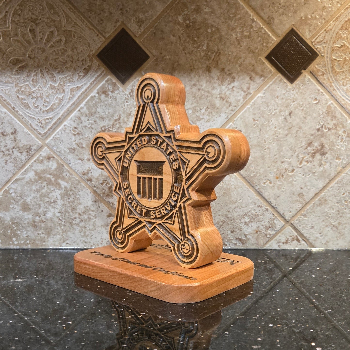 United States Secret Service Desk Carving / PCS / Retirement Gift