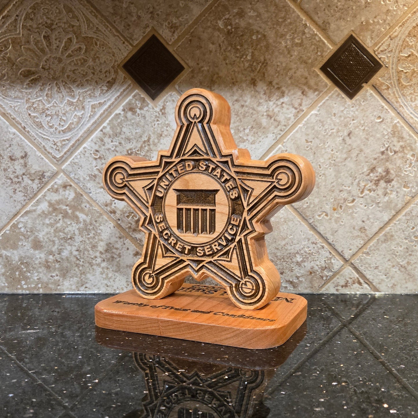 United States Secret Service Desk Carving / PCS / Retirement Gift