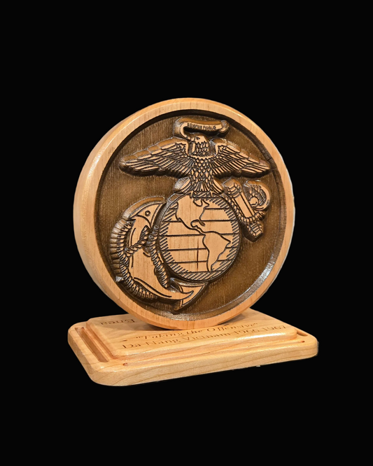 United States Marine Corps Desk Carving / PCS / Retirement Gift