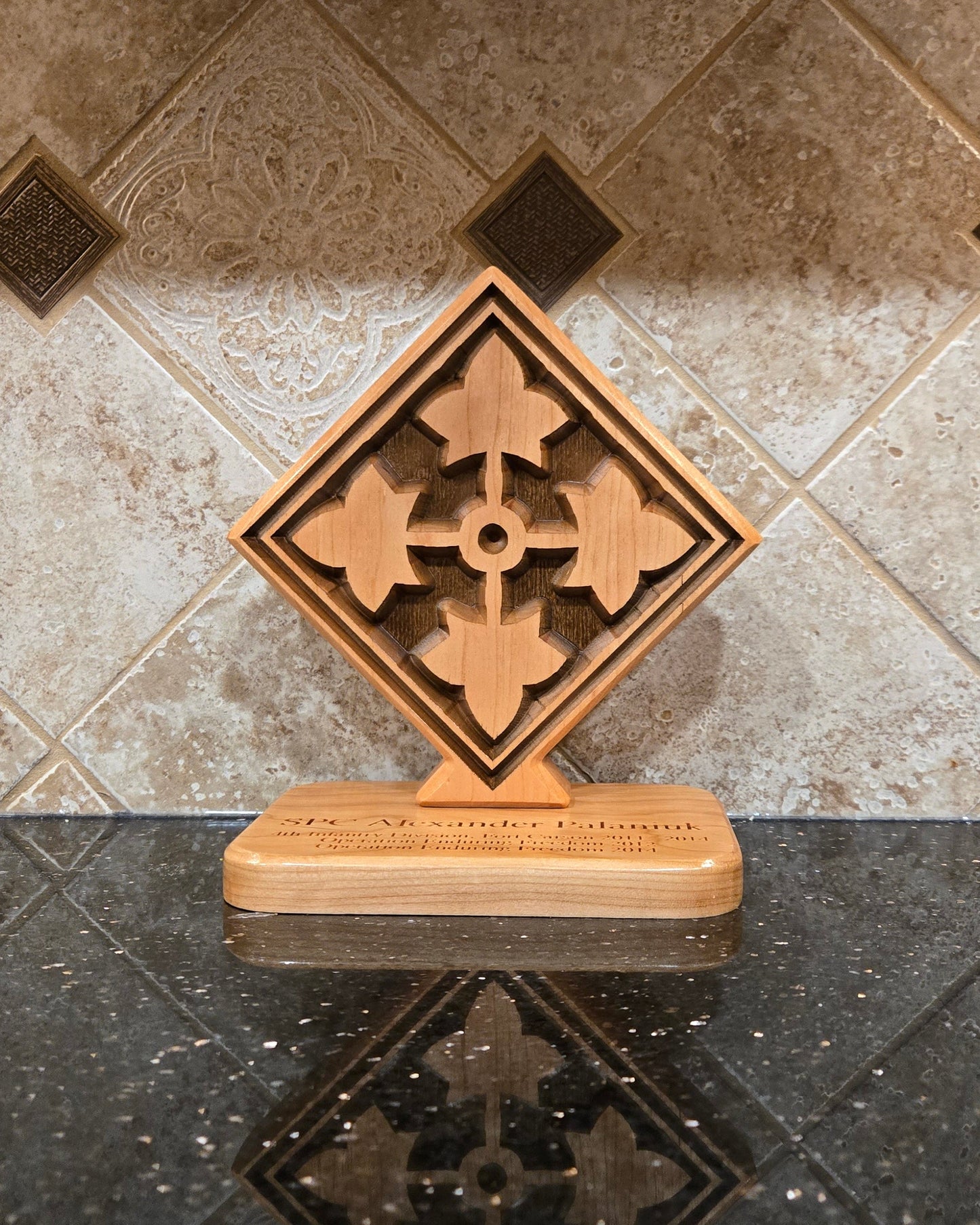 4th Infantry Division Desk Carving / PCS / Retirement Gift