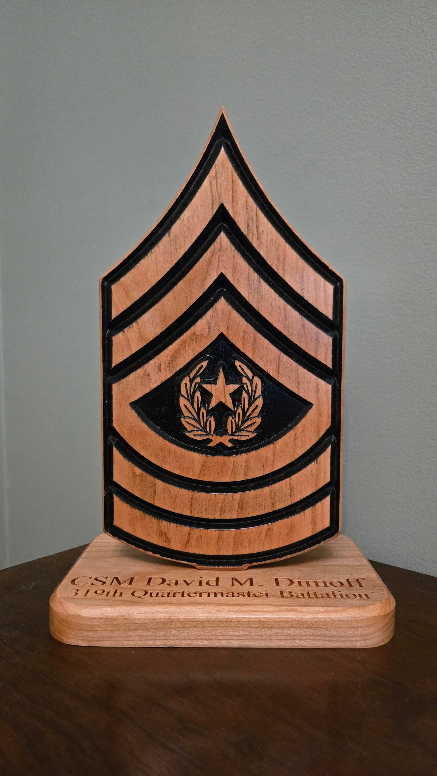 Military Rank Desk Carving / PCS / Retirement Gift