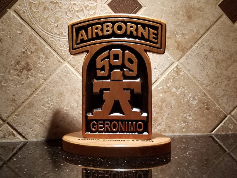 509th Airborne Infantry Regiment Desk Carving