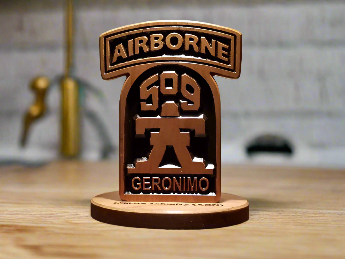 509th Airborne Infantry Regiment Desk Carving