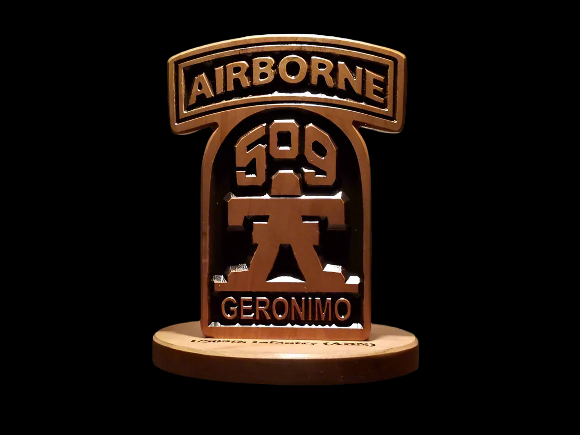 509th Airborne Infantry Regiment Desk Carving