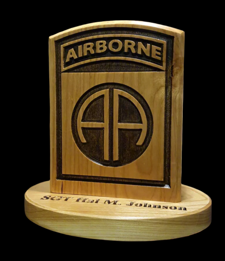 82nd Airborne Division Desk Carving