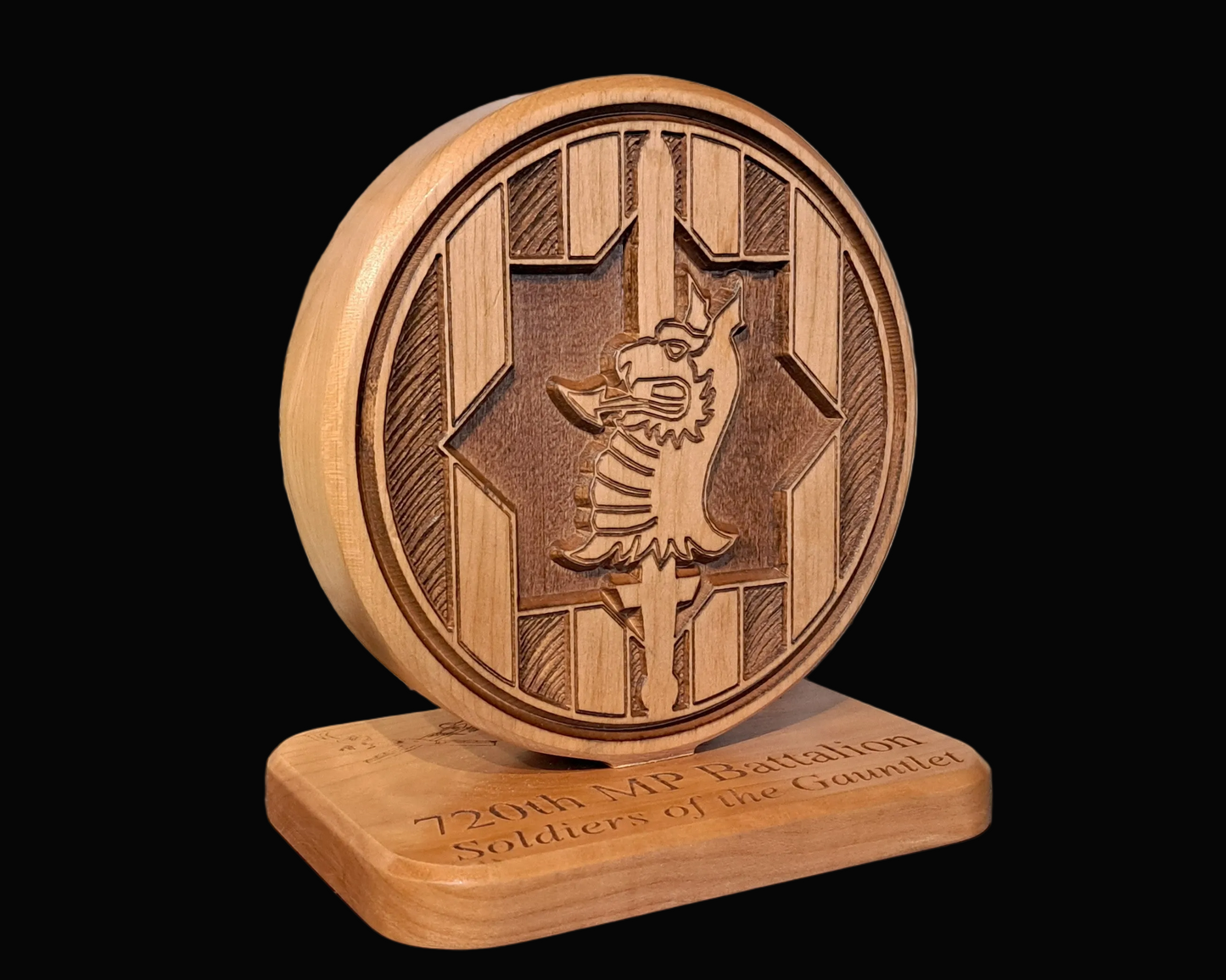 89th Military Police Brigade Desk Carving / PCS / Retirement Gift