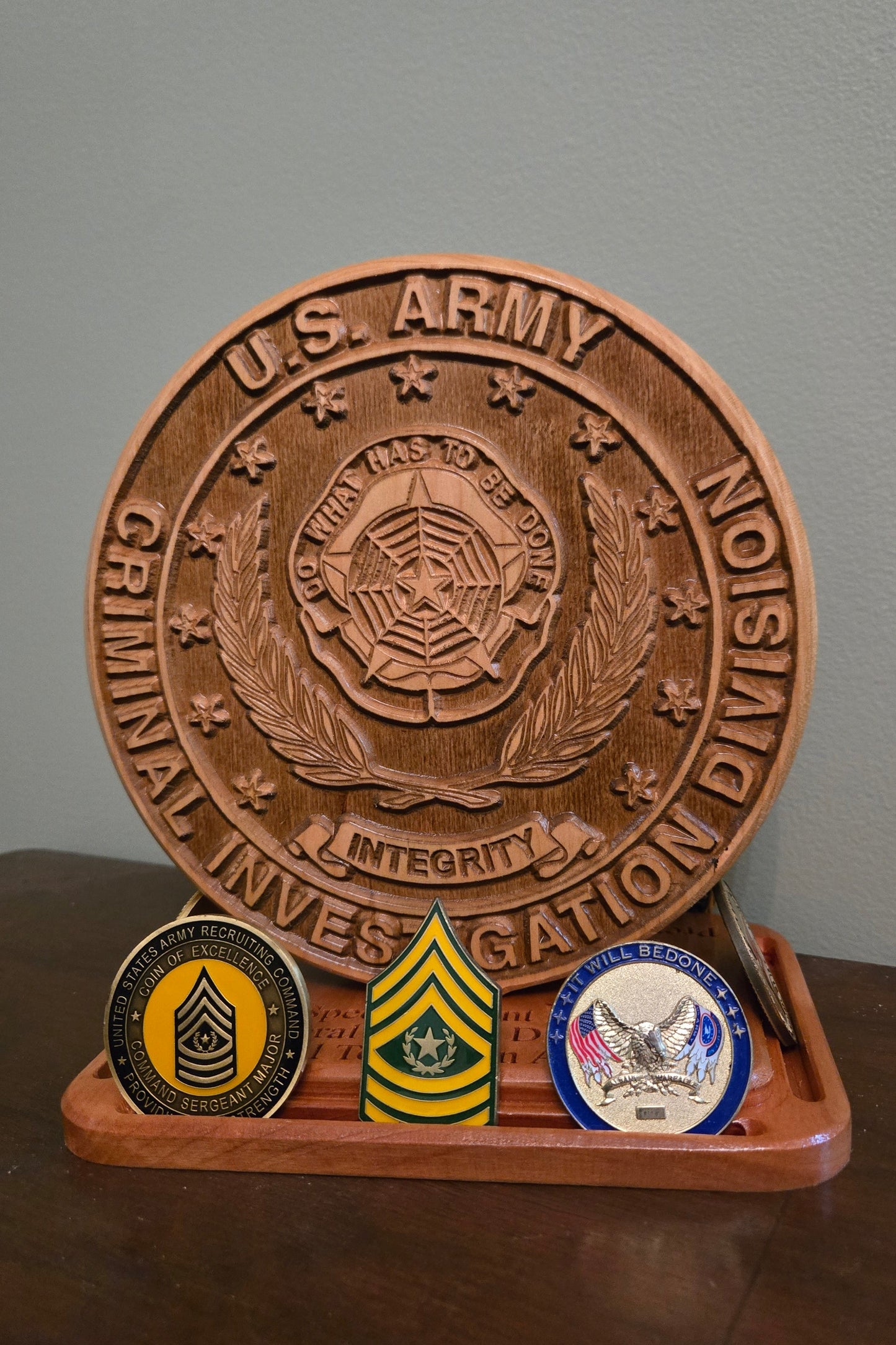 Army CID Seal Carved