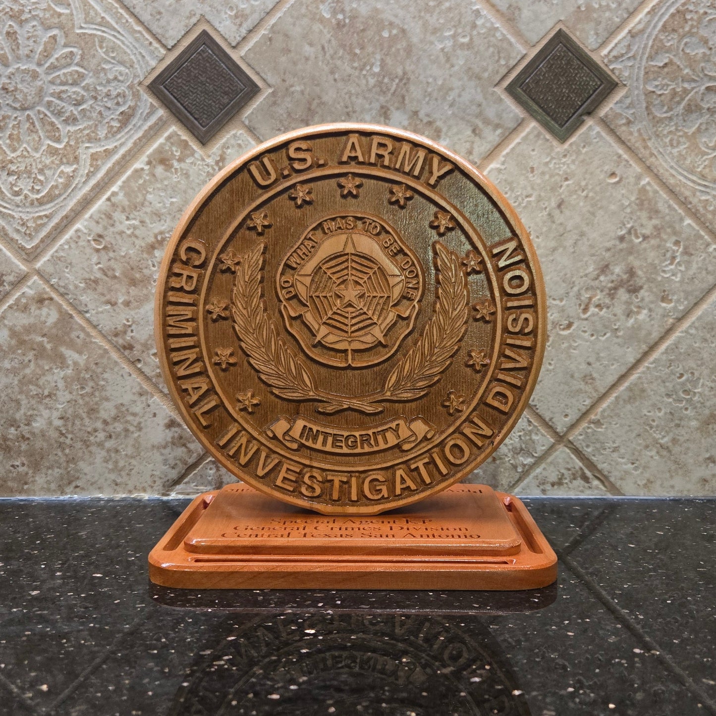 Army CID Seal Carved