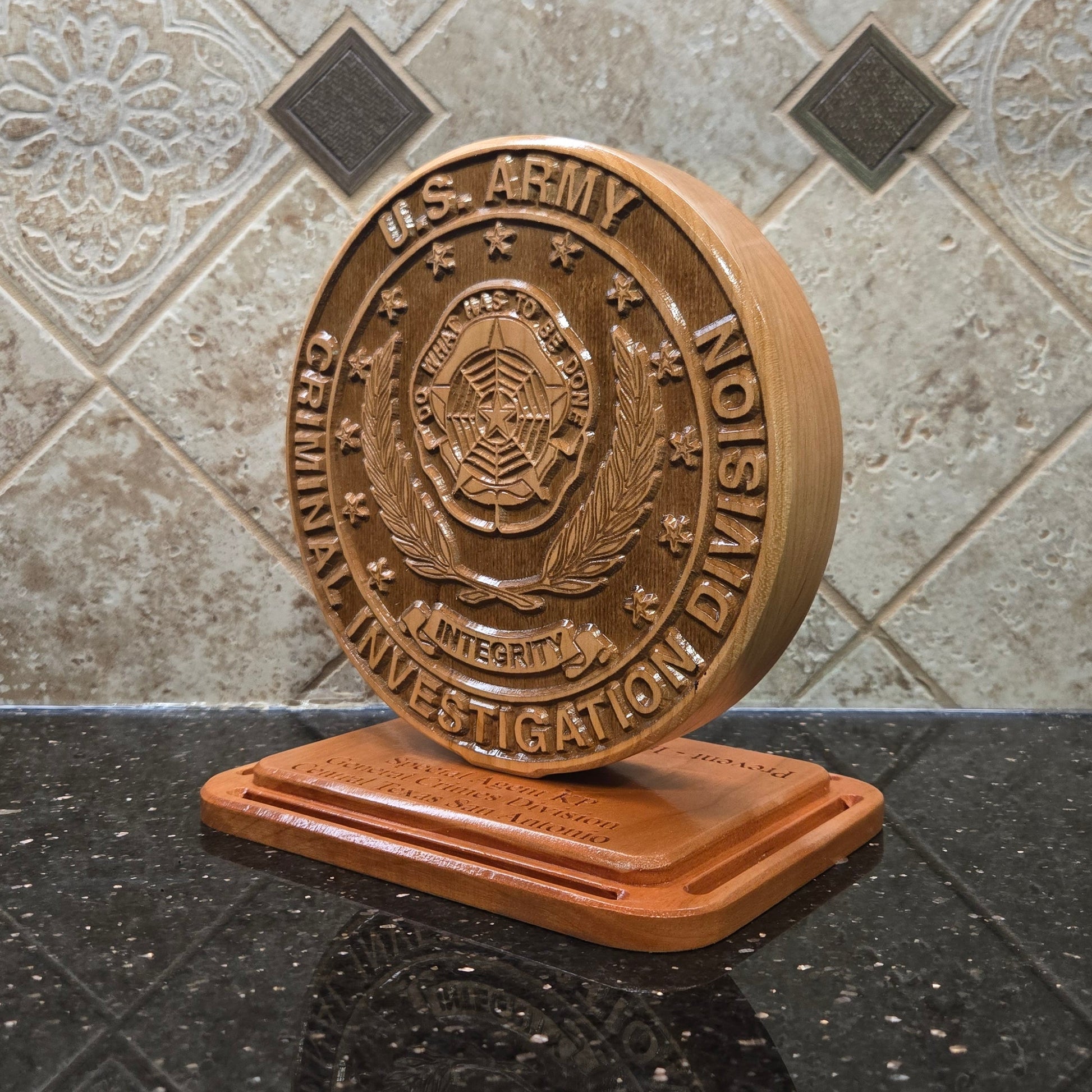 Army CID Seal Carved
