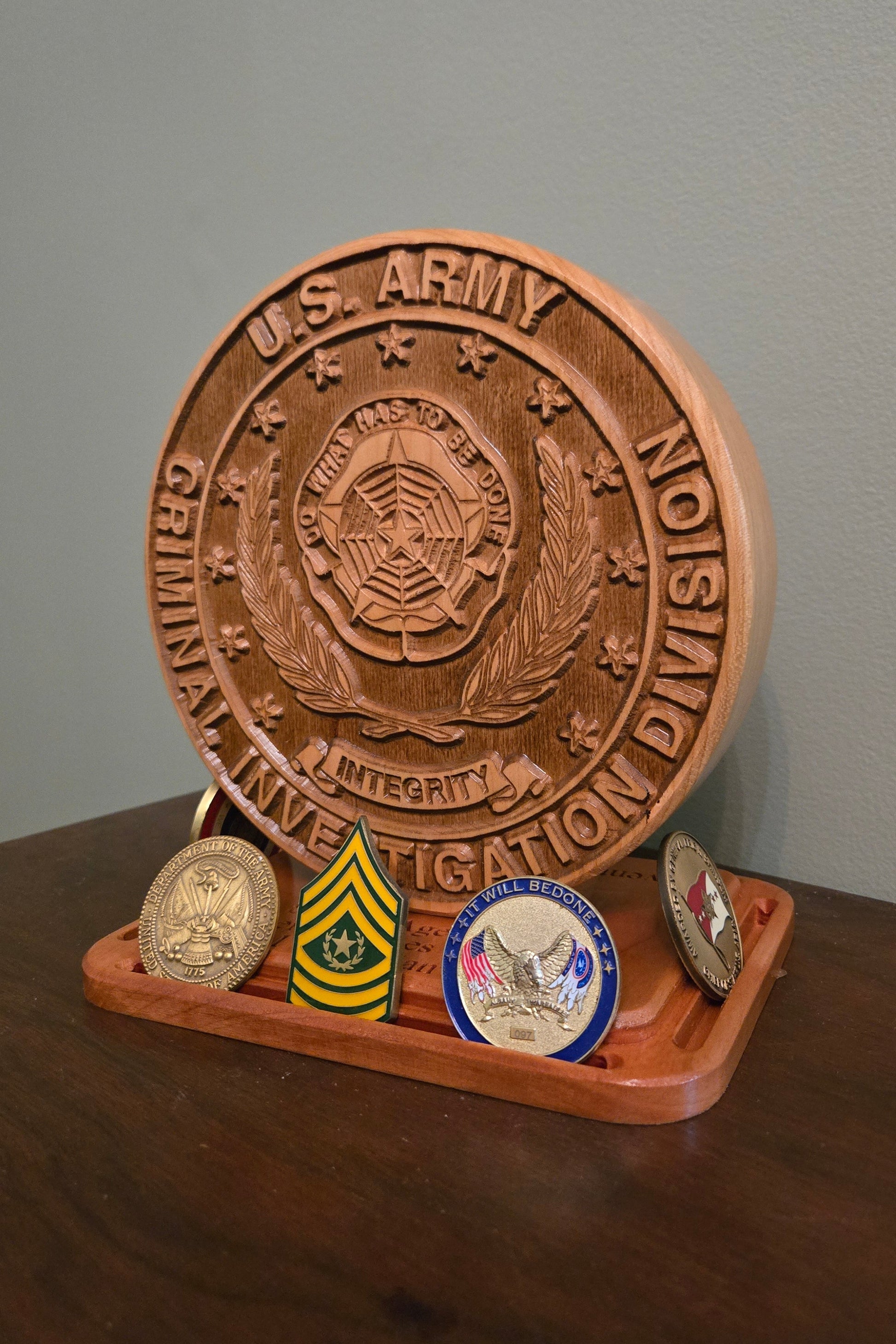 Army CID Seal Carved