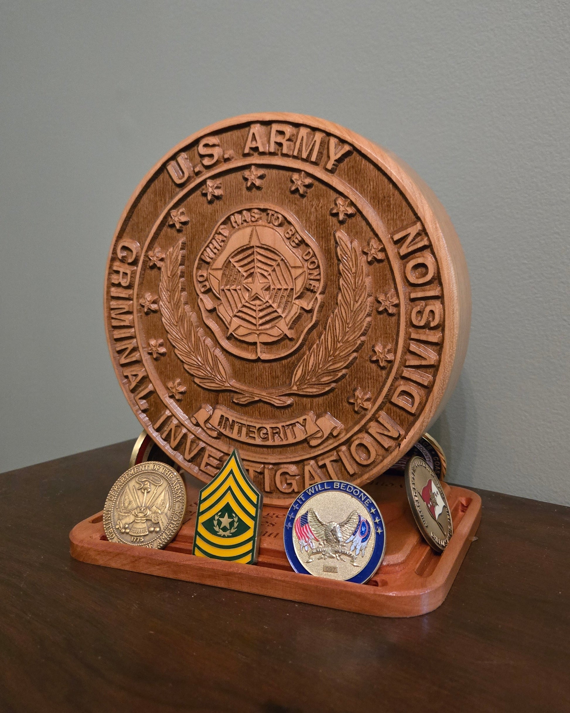 Army CID Seal Carved
