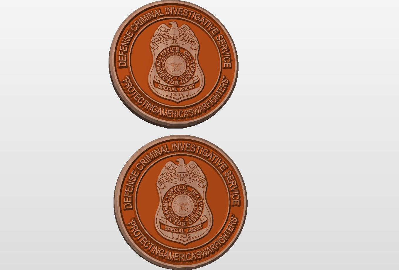 Defense Criminal Investigative Service (DCIS) Desk Carving / PCS / Retirement Gift