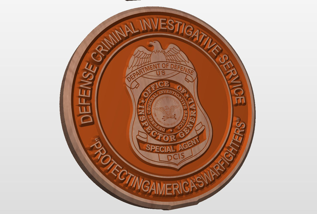 Defense Criminal Investigative Service (DCIS) Desk Carving / PCS / Retirement Gift