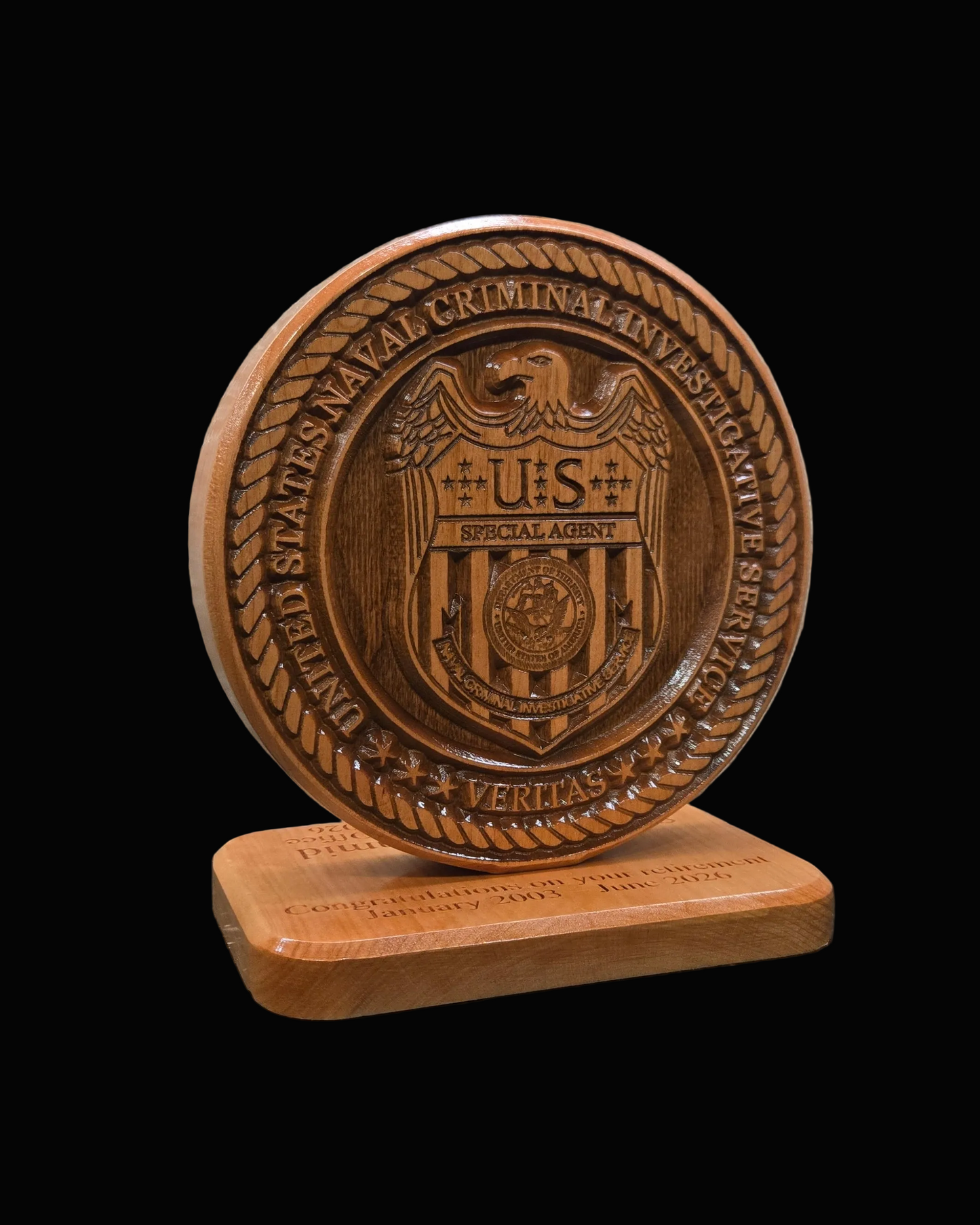 Naval Criminal Investigation Service (NCIS) Desk Carving / PCS / Retirement Gift