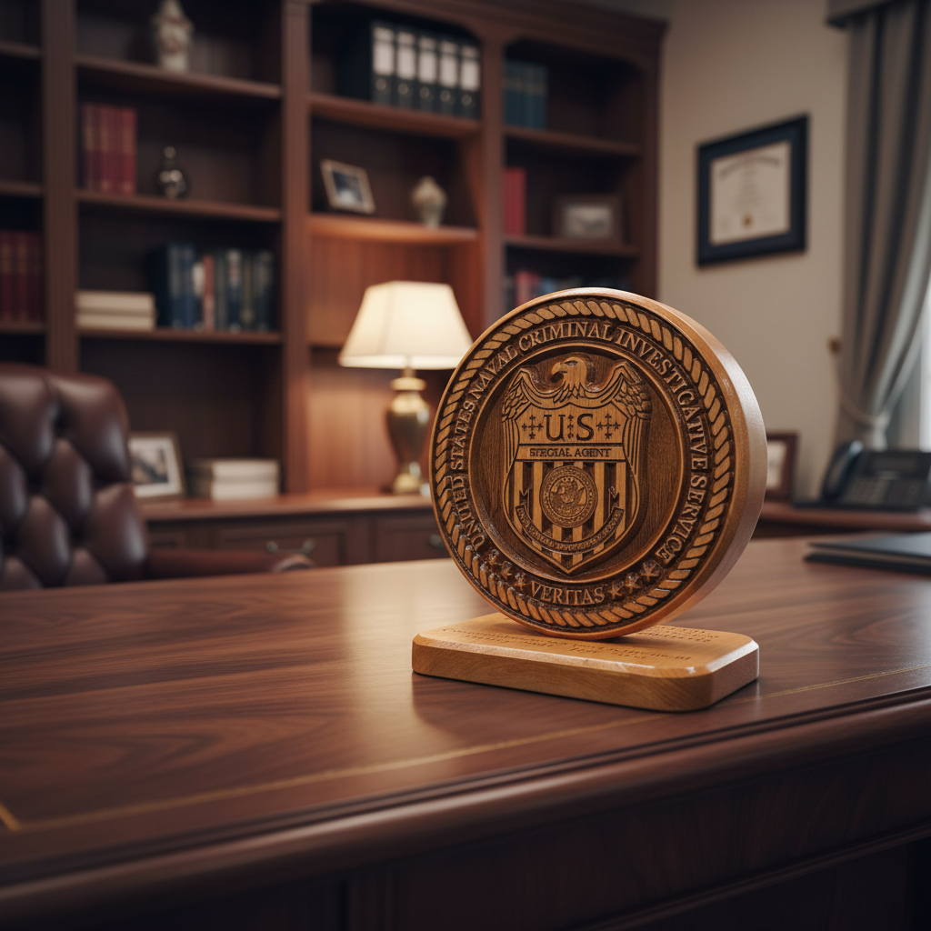 Naval Criminal Investigation Service (NCIS) Desk Carving / PCS / Retirement Gift