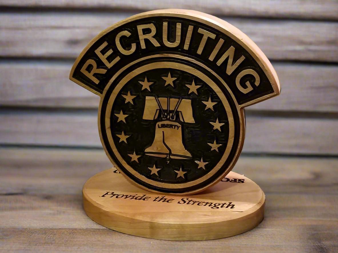 Army Recruiting Command Desk Carving